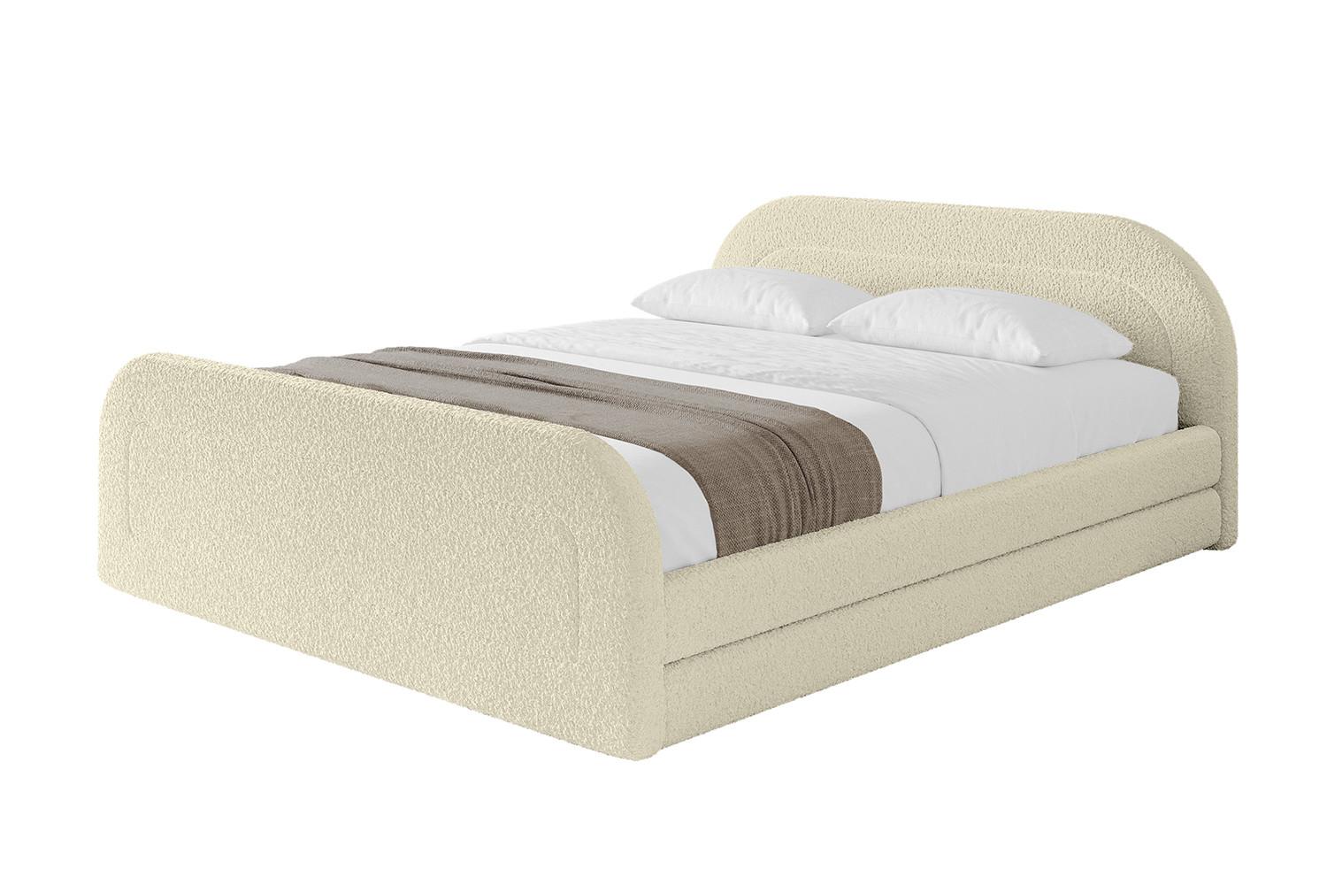 POLSTERBETT mit Bettkasten, Fußteil und Lattenrost, Boxbett ohne Matratze - LERIS-v1-Z 200x200 Beige - Taupe, Holzwerkstoff/Textil (200/200cm) - ALTDECOR
