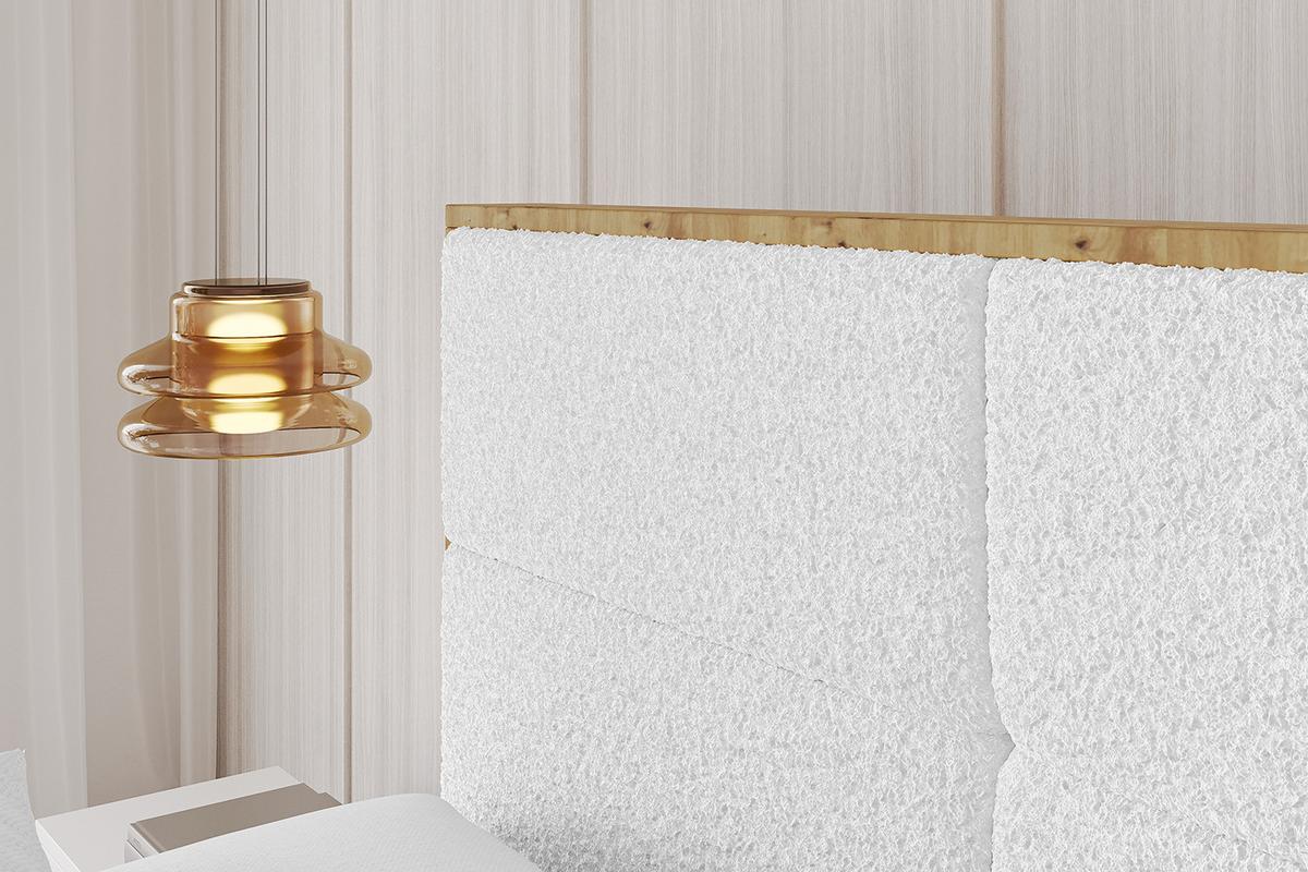 POLSTERBETT mit Bettkasten, Fußteil und Lattenrost, Boxbett ohne Matratze - ENZO1-Z 180x200 Weiß - Weiß, Holzwerkstoff/Textil (180/200cm) - ALTDECOR