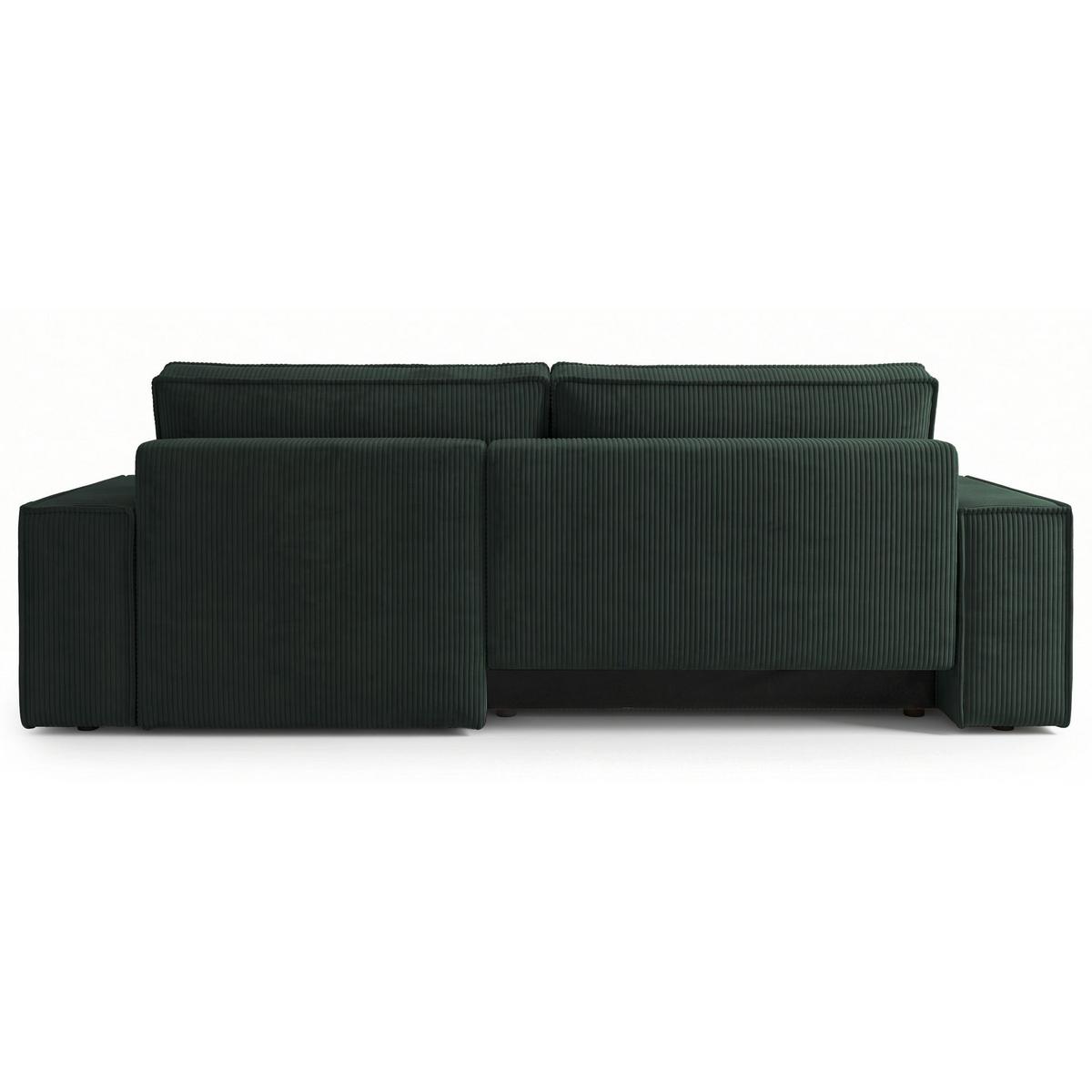 ECKSOFA Farese Mini mit Cordbezug Dunkelgrün, rechts - Dunkelgrün/Schwarz, Textil (167/240cm) - Selsey