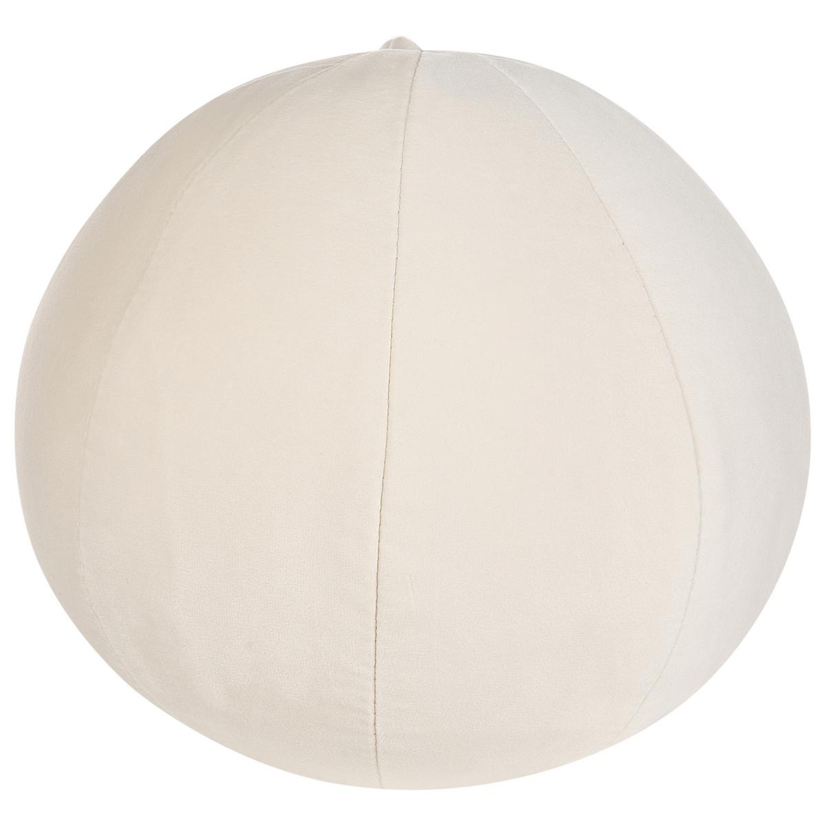 SESSEL Samtstoff Cremeweiß Leiren - Creme, Textil (111/73/83cm) - Beliani