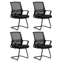 BESUCHERSTUHL 4er Set Polyester Schwarz - Schwarz, Textil/Metall (57.5/93/58.5cm) - HOMCOM