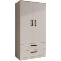 DREHTÜRENSCHRANK Trend, mit Schubladen, Kaschmir - Kaschmir/Schwarz, Holzwerkstoff (90/180/50cm) - Beautysofa