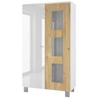 VITRINE Denjo Tür in Eiche Natur - Eichefarben, Holzwerkstoff (71/129/35cm) - Vladon