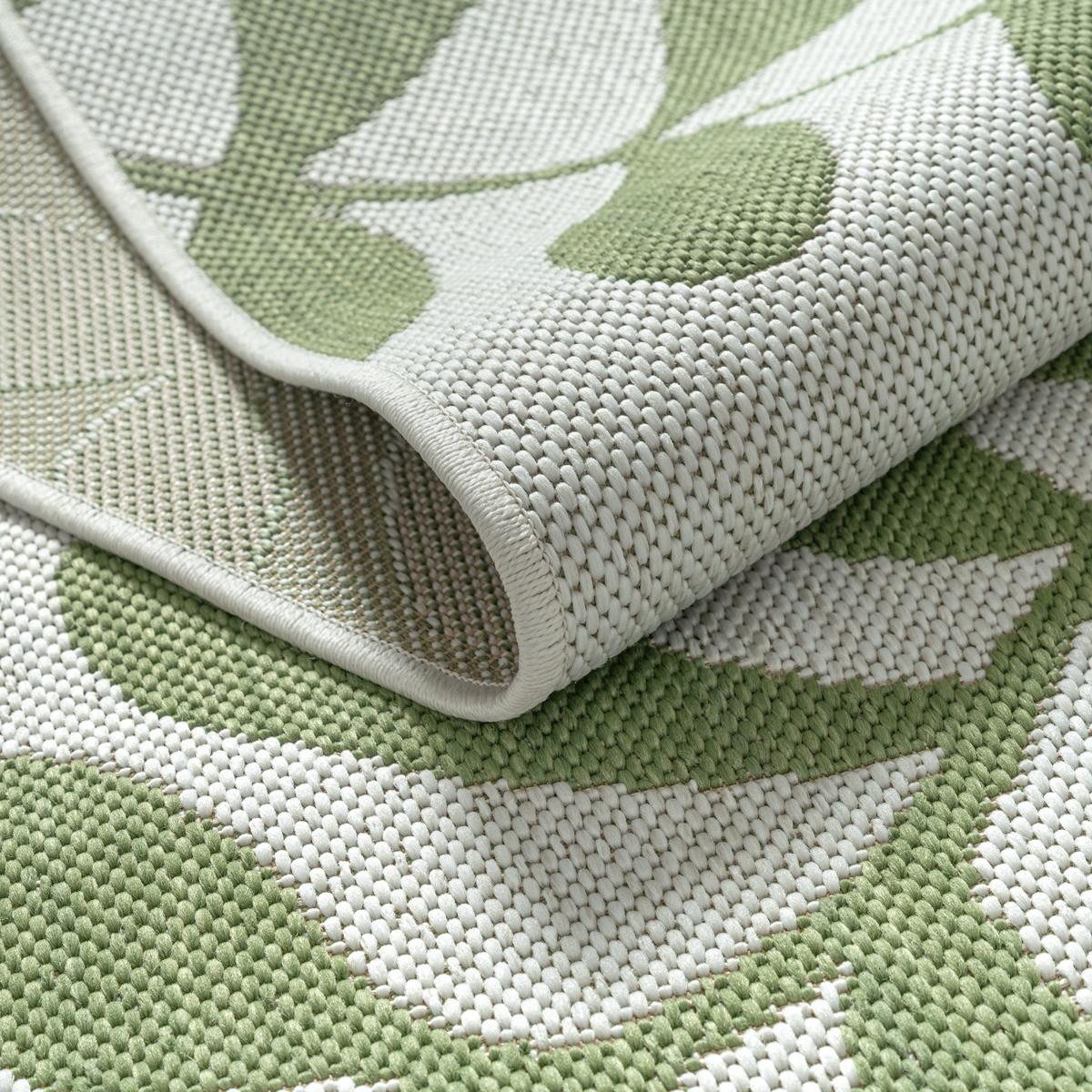 FLACHWEBTEPPICH Floral BORNO Polypropylen Grün 120 x 170 cm - Grün, Textil (120/170cm) - KADIMA DESIGN