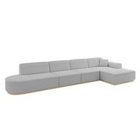 ECKSOFA Ottomane Rechts IREA-L3 - 412x165x80 cm Hellgrau - Hellgrau, Holzwerkstoff/Textil (412/165cm) - ALTDECOR