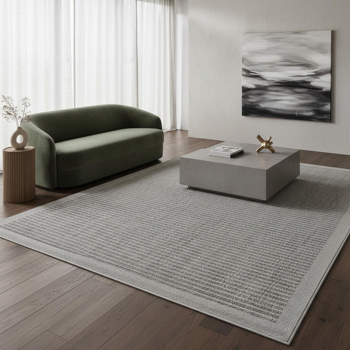 TEPPICH Outdoor DAFNE in Grau, einfarbig, 60 x 100 cm - Grau, Textil (100/60cm) - KADIMA DESIGN