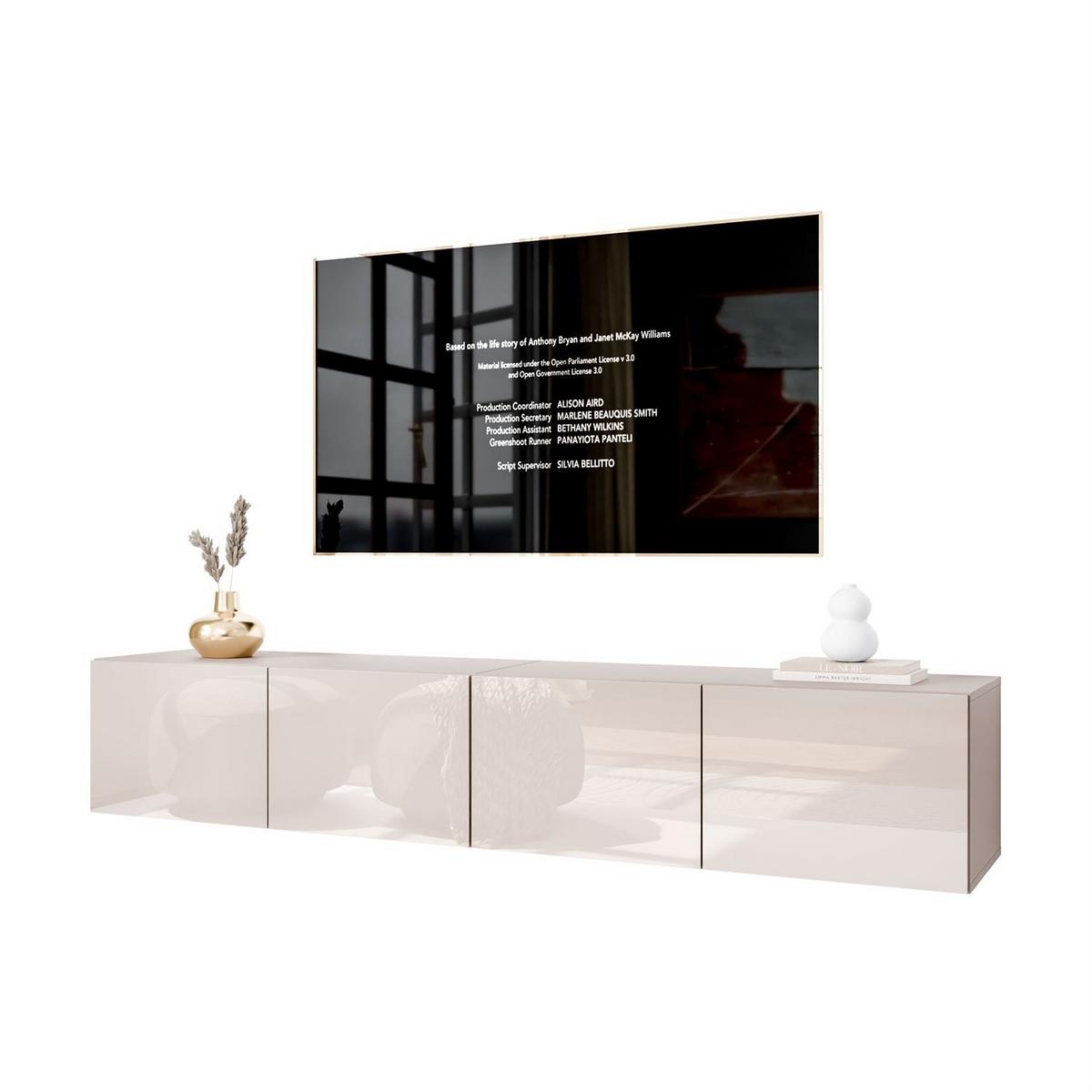 TV-SCHRANK COLGANTE 200 Kaschmir Hochglanz mit LED - Kaschmir, Holzwerkstoff (200/36/40cm) - Lookway