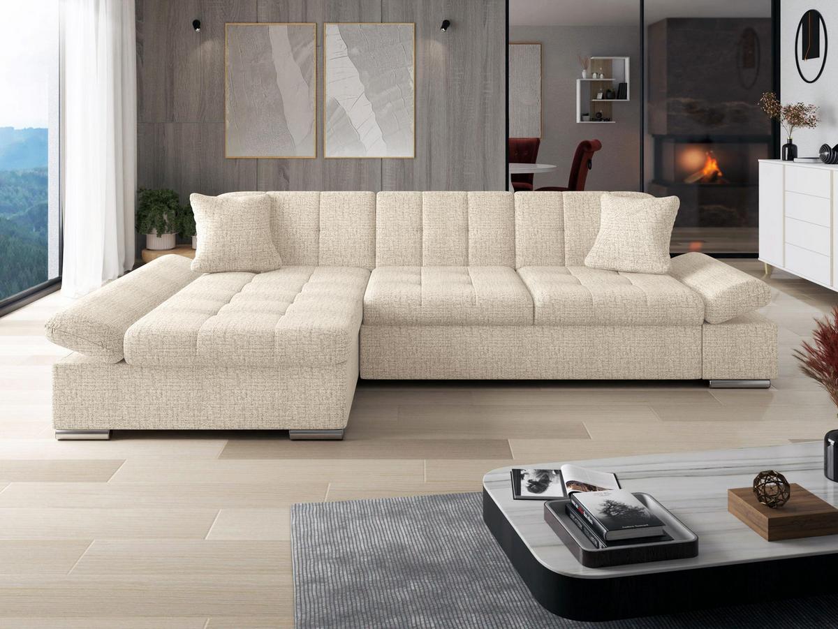 ECKSOFA Malwi, Seite: Links - Sahara, Holz/Textil (278/161cm) - MIRJAN24