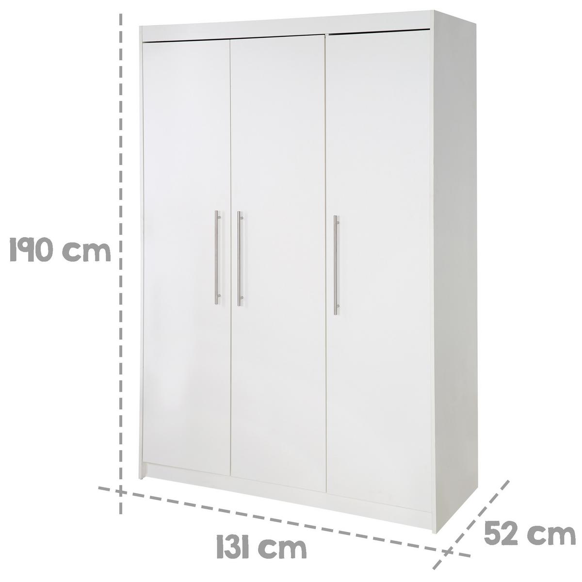 BABYZIMMER-SET Maren mit breiter Wickelkommode 3-teilig - Weiß, Holzwerkstoff (76/80/142cm) - Roba