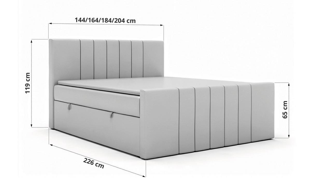 BOXBETT INERO DUO 200/200 - Beige Velvet - Topper T25 - H4 - Beige/Schwarz, Kunststoff/Textil (200/200cm) - MKS