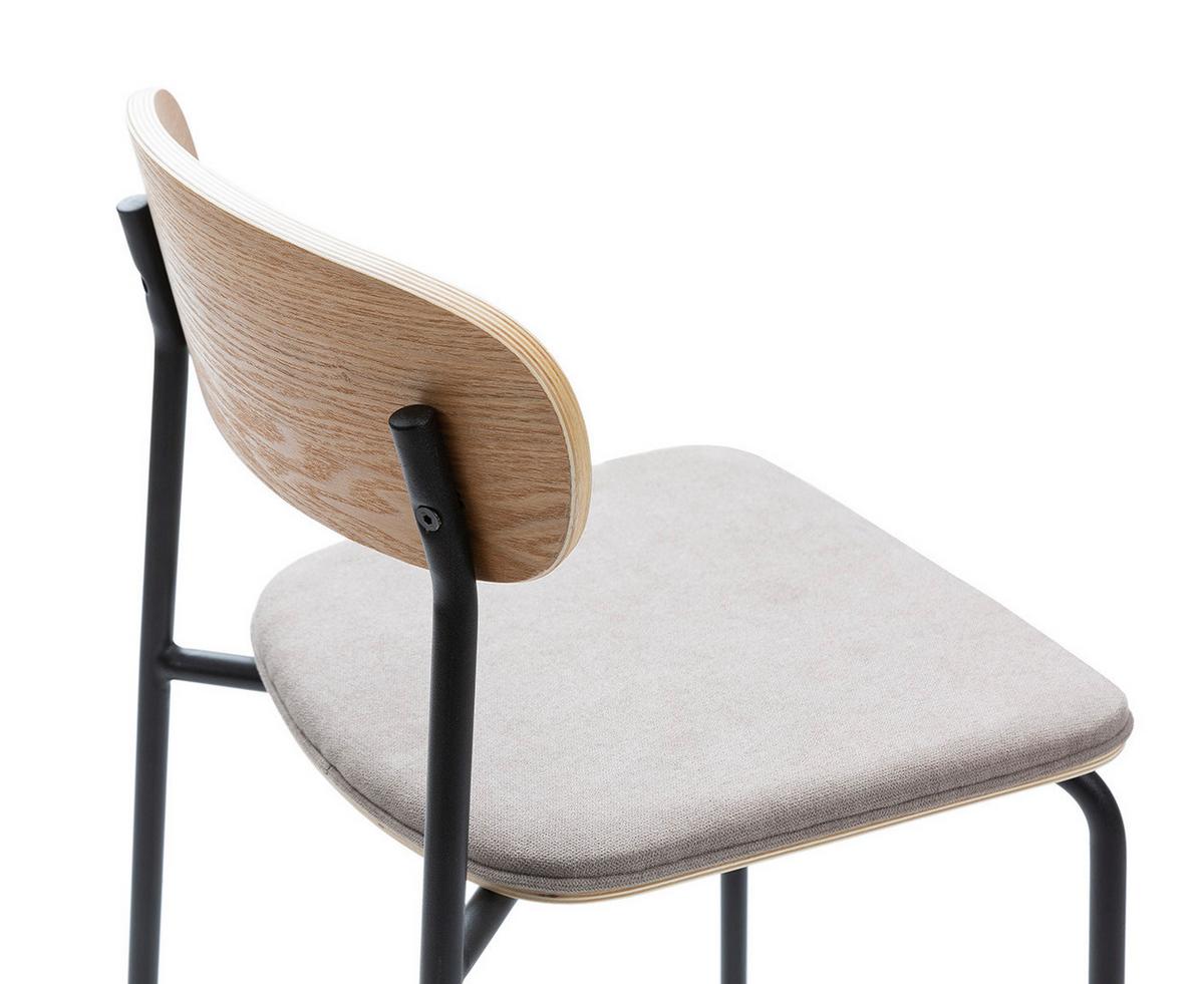 BARHOCKER (Set aus 2) aus Stoff mit schwarzen Metallbeinen - adriana 42/48/66 cm - Schwarz, Textil (48/66/42cm) - Drawer
