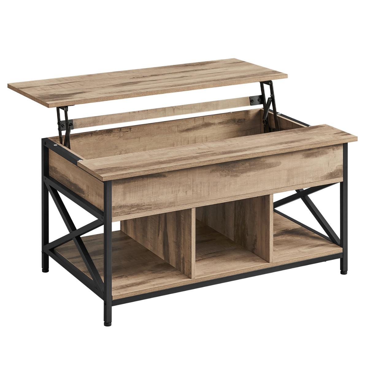 COUCHTISCH mit aufklappbarer Platte B100 cm - Braun, Holzwerkstoff (12.2/60/48cm) - Calicosy