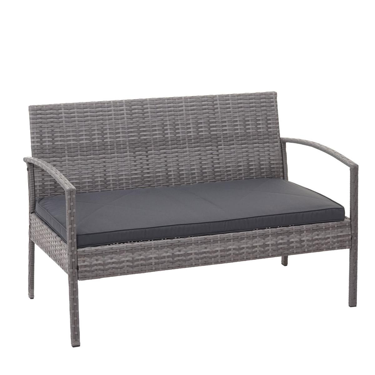 POLY-RATTAN GARNITUR Grau, Anthrazit - Anthrazit/Grau, Kunststoff - MCW