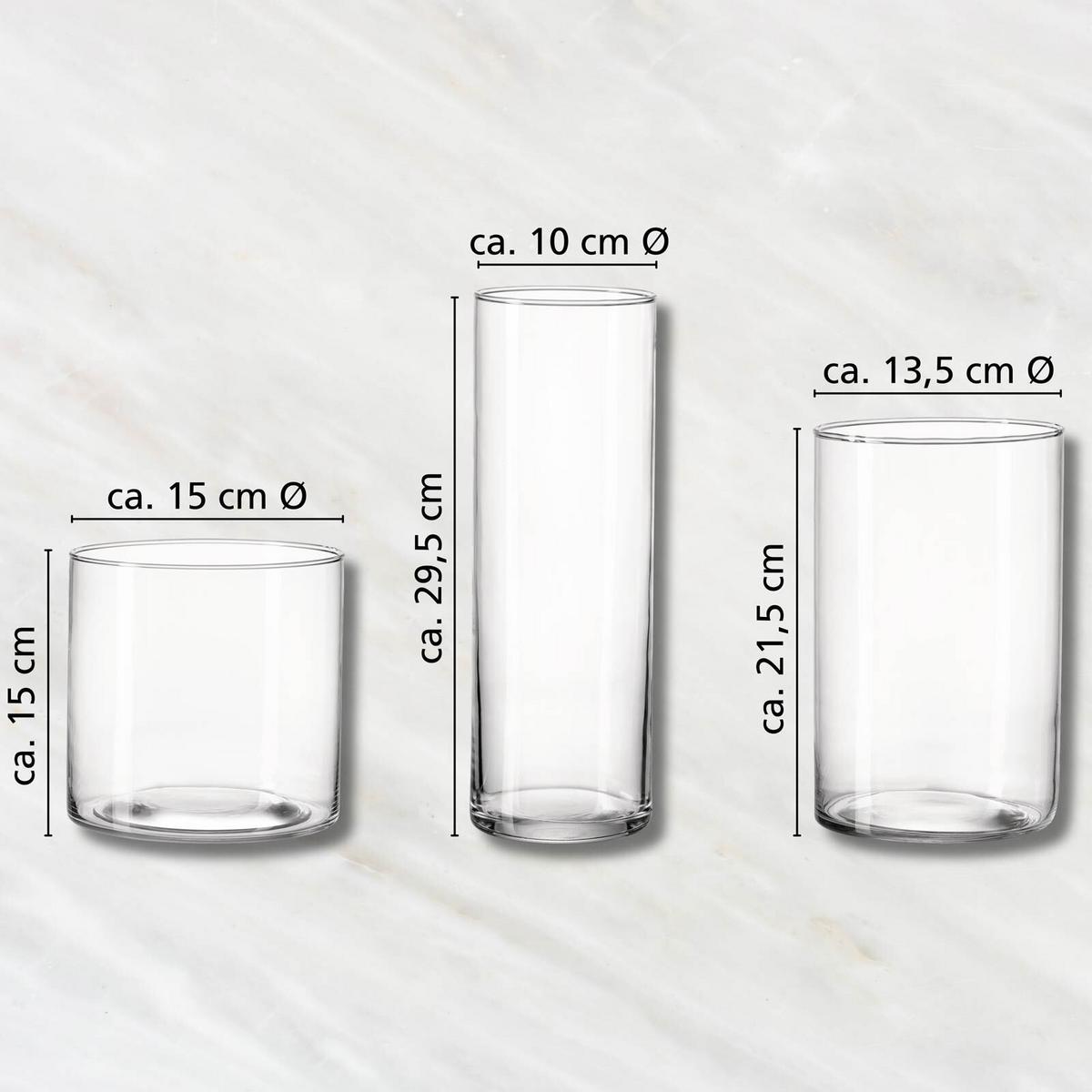 VASEN-SET Leonie transparent 3-tlg. - Transparent, Glas (30cm) - Ritzenhoff Breker