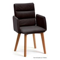 ARMLEHNSTUHL (4er-Set) Daritsa 52x92x60 Eiche geölt/Espresso - Eichefarben/Dunkelbraun, Kunststoff (60/92/52cm) - 58aufmkessel