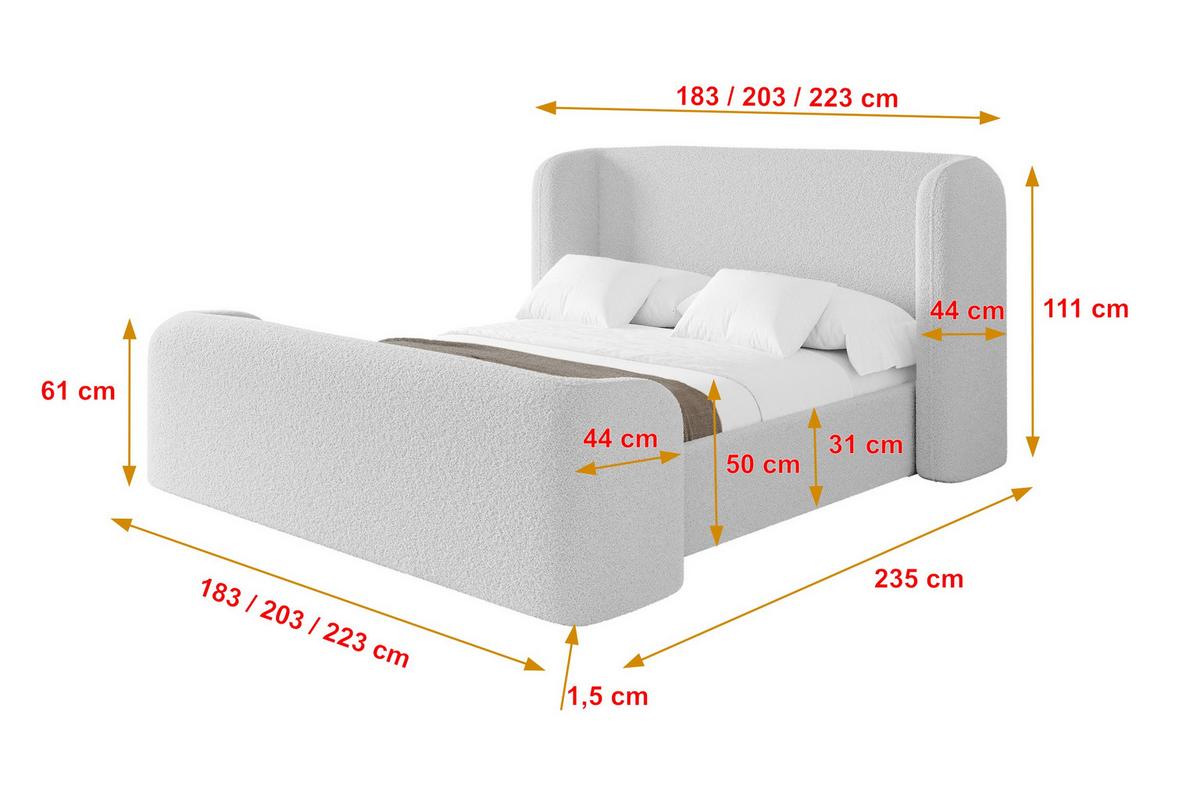 POLSTERBETT mit Bettkasten, Fußteil und Lattenrost, Bett mit Matratze H3/H4 - ESTI-Z 140x200 Hellgrau - Silberfarben, Holzwerkstoff/Textil (140/200cm) - ALTDECOR