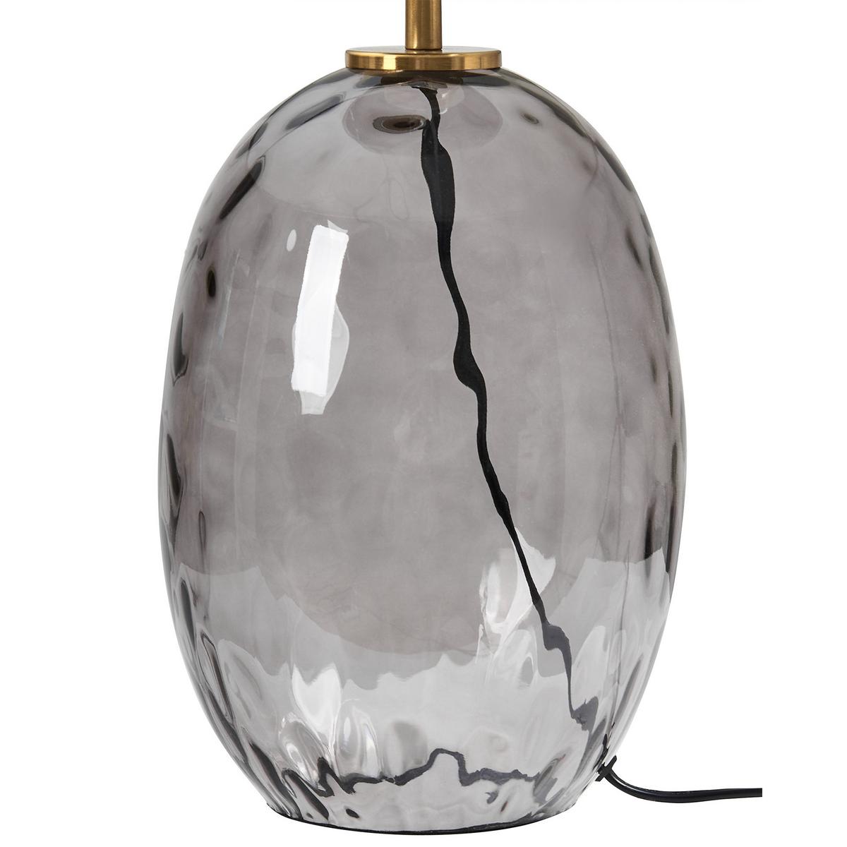 TISCHLEUCHTE Grau/Transparent Bonelli - Transparent/Grau, Glas (32/32/47cm) - Beliani