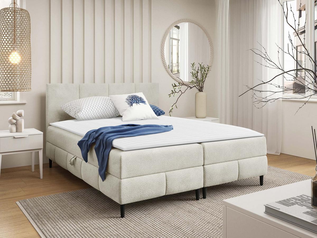 BOXBETT Box Best 2 - H3 - Creme/Schwarz, Holz/Holzwerkstoff (160/200cm) - MIRJAN24