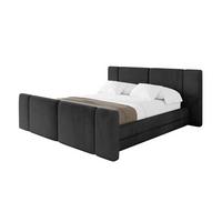 POLSTERBETT mit Bettkasten, Fußteil und Lattenrost, Bett mit Matratze H3/H4 - TEVO-Z 140x200 Schwarz - Schwarz, Holzwerkstoff/Textil (140/200cm) - ALTDECOR
