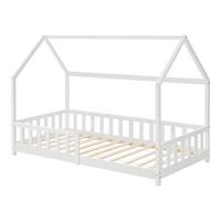 HAUSBETT Hesel - Weiß, Holz (90/200cm) - [en.casa]