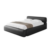 POLSTERBETT mit Bettkasten und Lattenrost, Bett mit Matratze H3/H4 - ENORA-V1 180x200 Schwarz Kunstleder - Schwarz Hochglanz, Holzwerkstoff/Textil (180/200cm) - ALTDECOR