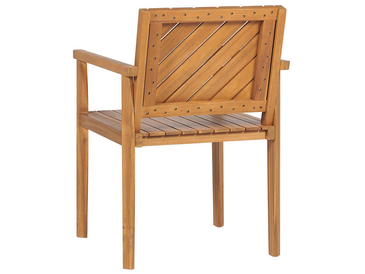 GARTENSTUHL 6er-Set Akazienholz hellbraun Baratti - Hellbraun, Holz (55/82/40cm) - Beliani