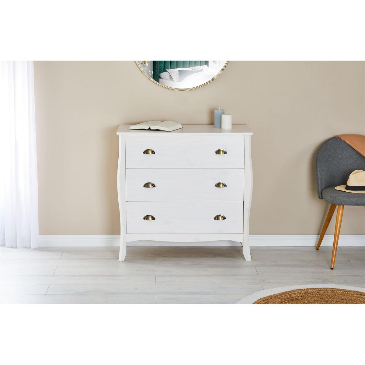 KOMMODE ANTOINETTE weiß - Weiß, Holz (89/87/43cm) - IDIMEX