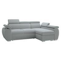 ECKSOFA Boston Mini, Seite: Rechts - 2R+LC - Chromfarben/Blaugrau, Holz/Textil (255/170cm) - MIRJAN24
