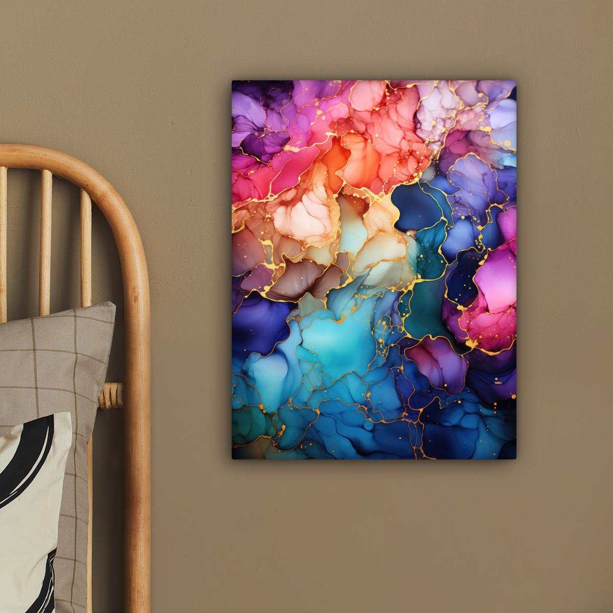 LEINWANDBILD Marmor - Bunt - Abstrakt Room Decor 30x40 cm - Multicolor, Textil (30/40cm) - MuchoWow