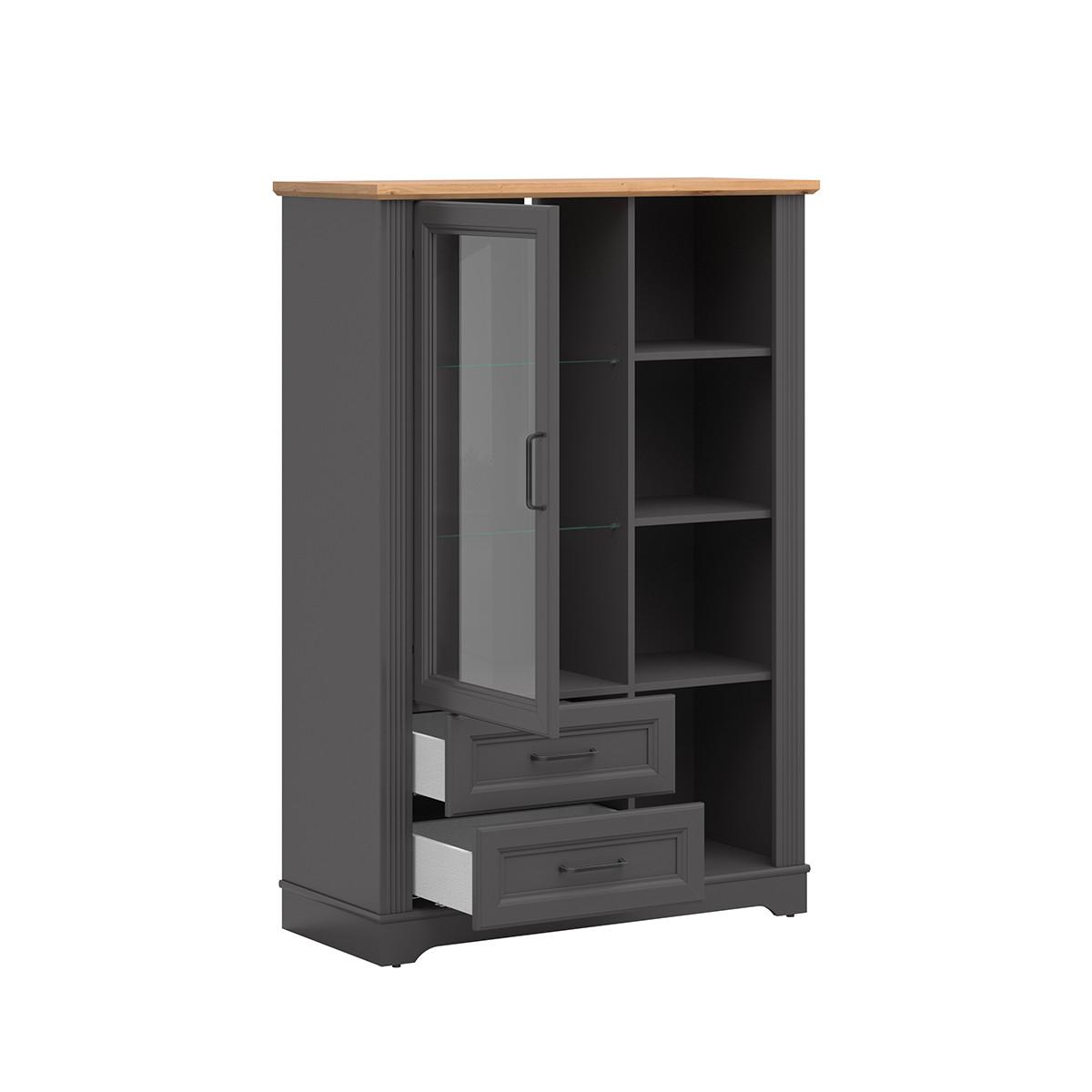 GESCHIRRSCHRANK Charlie Grau - Grau, Holzwerkstoff (100/146/42cm) - Petits-meubles