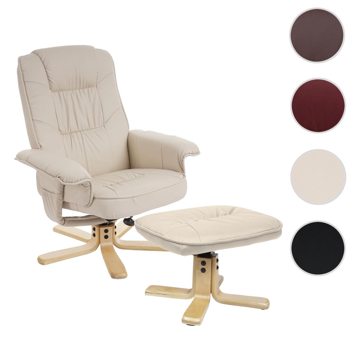 RELAXSESSEL MIT HOCKER Beige - Beige, Textil (80/100/105cm) - MCW