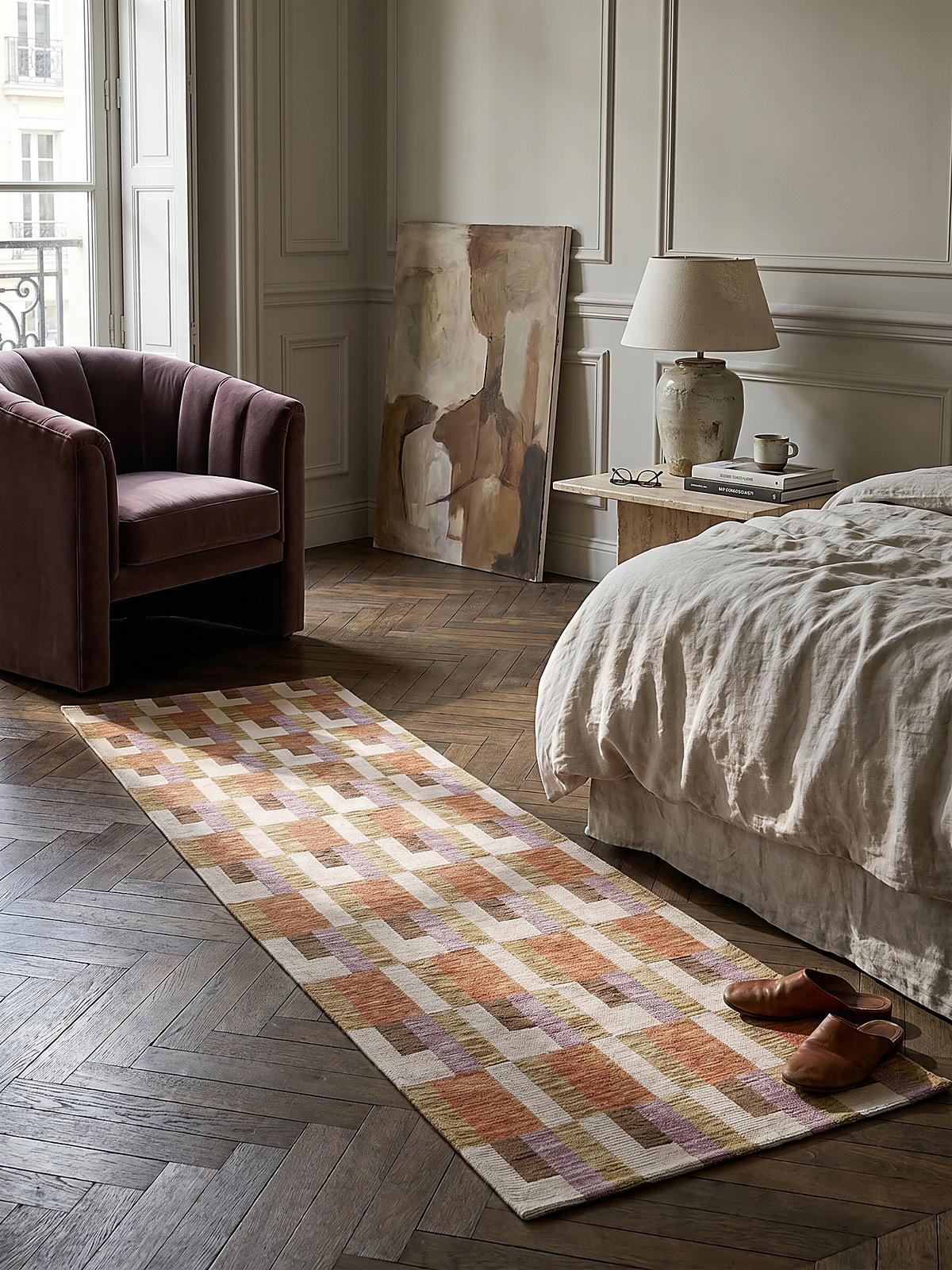 TEPPICH COQUET, geometrisch, Orange-Natur, 60 x 230 cm - Orange, Textil (230/60cm) - KADIMA DESIGN