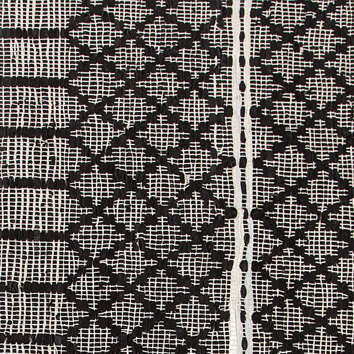 TEPPICH geflochten Fehimli 200/140 cm - Schwarz, Fell (140/200cm) - Beliani