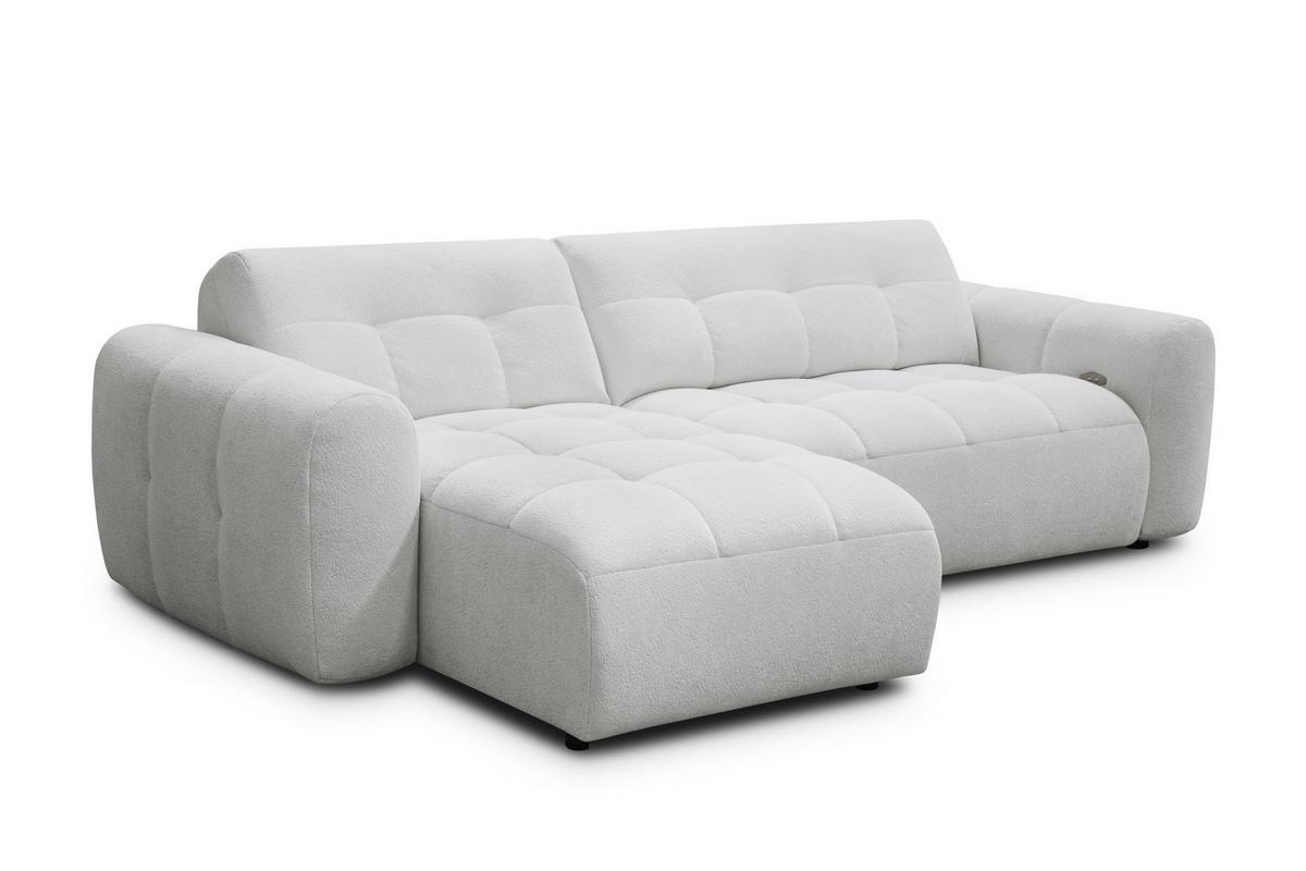 ECKSOFA LUMERO 4-Sitzer LINKS, hellgrau - Hellgrau/Schwarz, Holz/Textil (275/166cm) - Courtois Laville