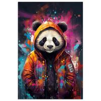 POSTER Panda - Jacke - Graffiti - Orange Wanddeko 40x60 cm - Orange, Papier (40/60/0.1cm) - MuchoWow