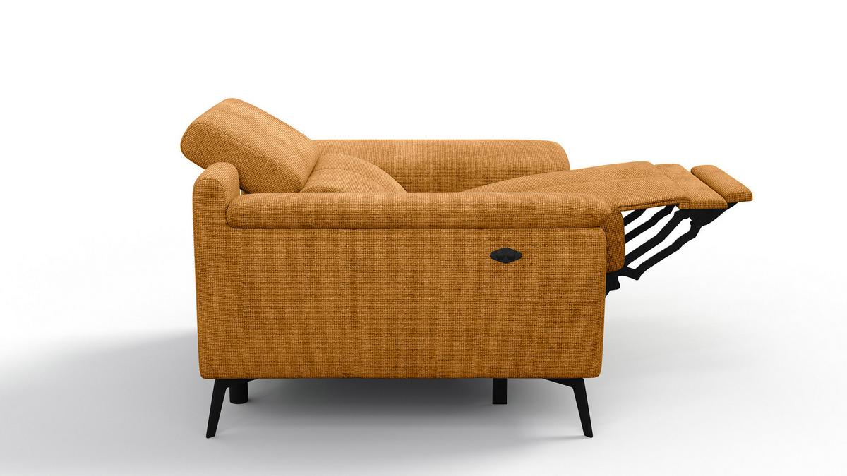 SESSEL FIERO mit Relaxfunktion, orange - Schwarz/Orange, Holzwerkstoff/Textil (114/82/103cm) - Wozimo