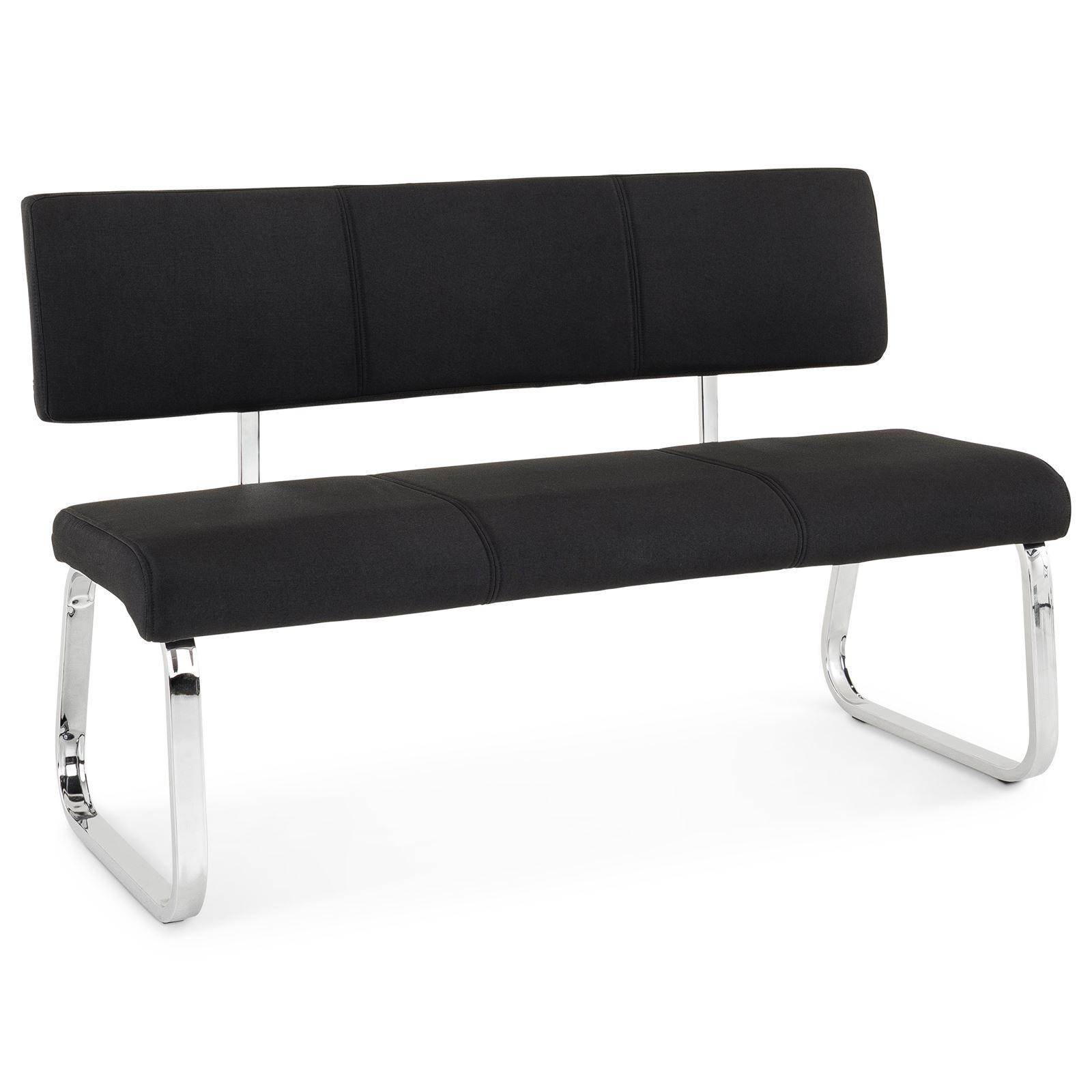 ESSZIMMERBANK VILAS schwarz - Schwarz, Textil/Metall (135/56/87cm) - IDIMEX