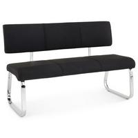 ESSZIMMERBANK VILAS schwarz - Schwarz, Textil/Metall (135/56/87cm) - IDIMEX
