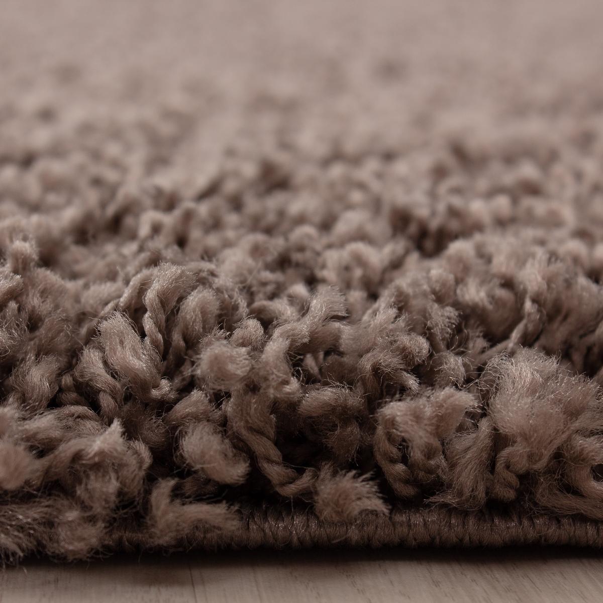 HOCHFLORTEPPICH RHEIN, einfarbig, aus Polypropylen, Taupe, Ø 160 cm - Braun, Textil (160/160cm) - KADIMA DESIGN