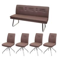 ESSZIMMER-SET Braun 5er-Set - Braun, Textil (160/90/60cm) - MCW
