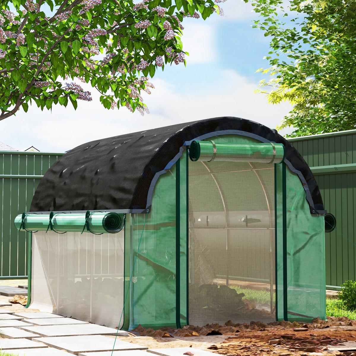 FOLIENTUNNEL, 300L x 200B x 198H cm - Grün, Kunststoff/Metall (200/198/300cm) - Outsunny