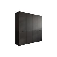 KLEIDERSCHRANK SANDBOX MODERN 200 202/49/200 cm Schwarzgrau / Schwarzgrau mit LED 8 Zusatzböden - Schwarz, Holzwerkstoff/Kunststoff (202/200/49cm) - Lookway