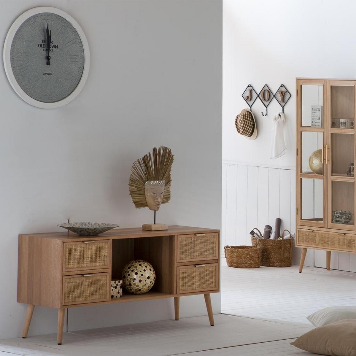 LOWBOARD aus MDF und braunem Netz 120x42x60 - Braun, Holz (120/60/42cm) - Wanderlust