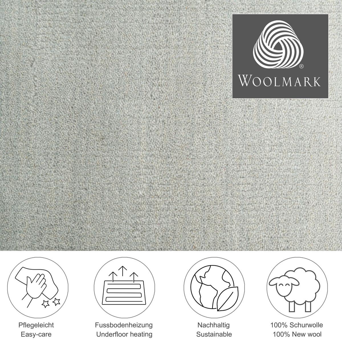 TUFTTEPPICH Wool Comfort 190x290 cm - Grau, Textil (190/290cm) - THEKO