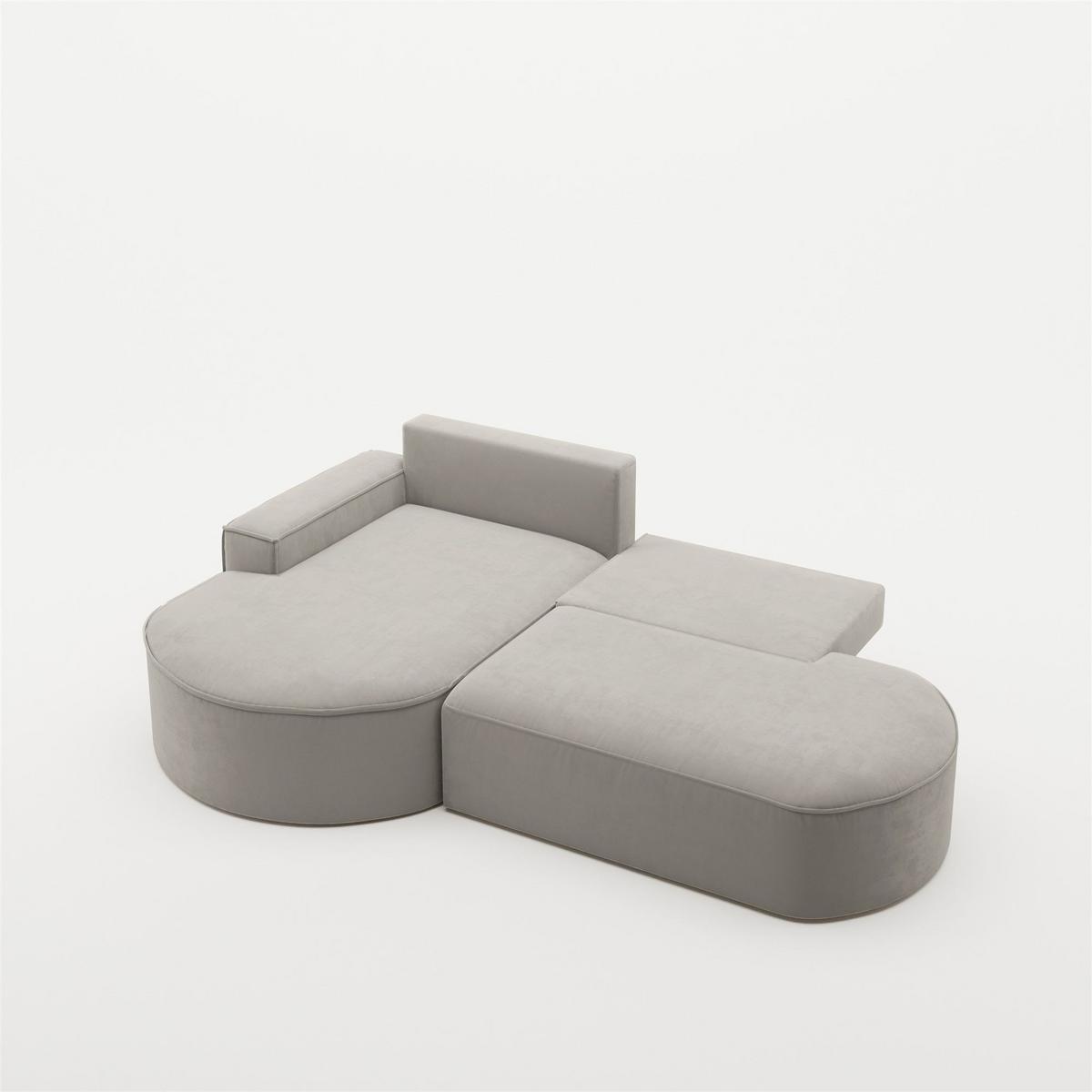ECKSOFA Venedig Mit Schlaffunktion - Hellgrau, Holzwerkstoff/Textil (278/179cm) - Fun Möbel