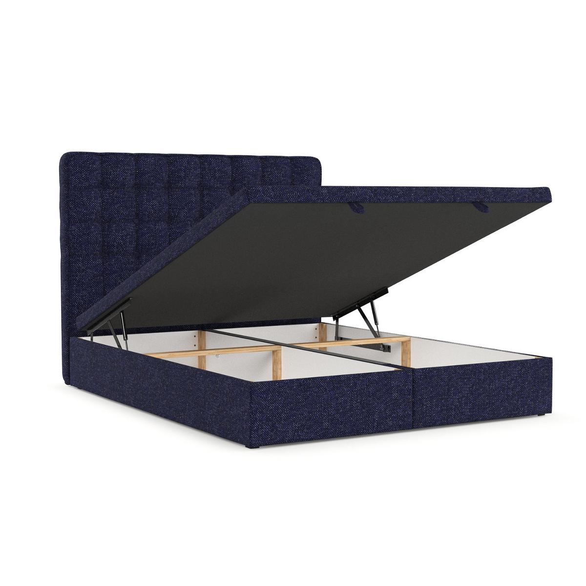 POLSTERBETT Celestia mit Stauraum 160/200 cm Marineblau im Alta Stoff - Schwarz/Dunkelblau, Holz/Holzwerkstoff (160/200cm) - AltaBeds