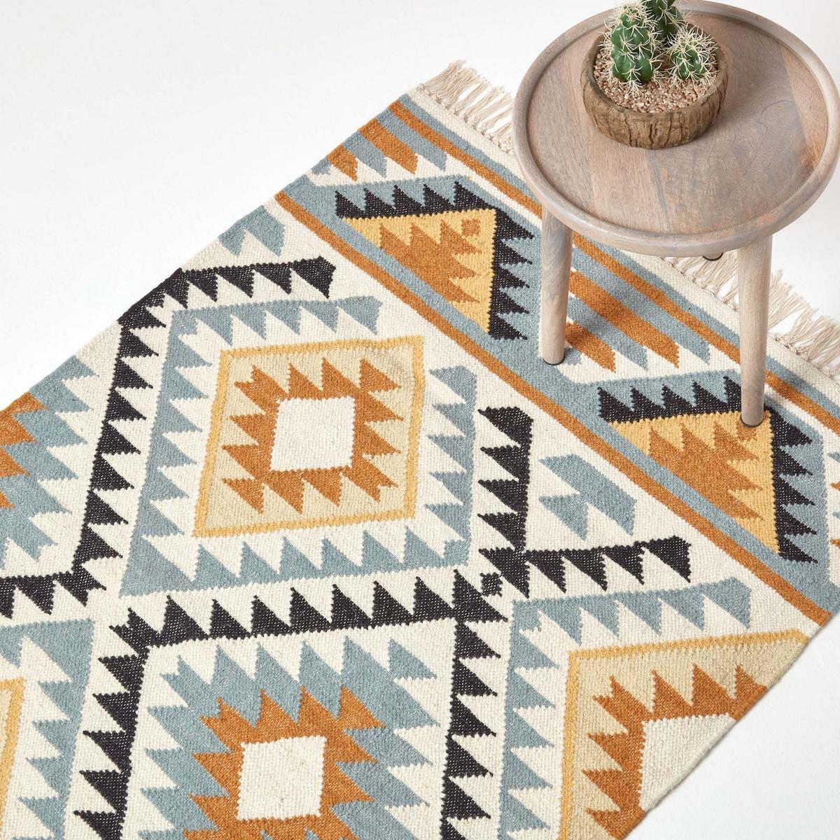 KELIM-TEPPICH Agra handgewebt 160/230 cm - Multicolor, Textil (160/230cm) - Homescapes