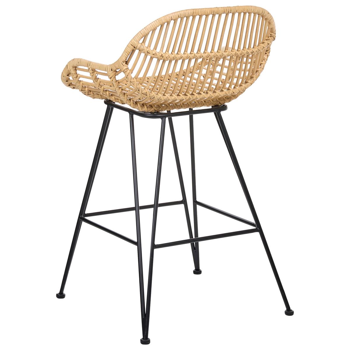 BARSTUHL 2er-Set Rattan Naturfarben Terrell - Naturfarben, Naturmaterialien (54/94/57cm) - Beliani