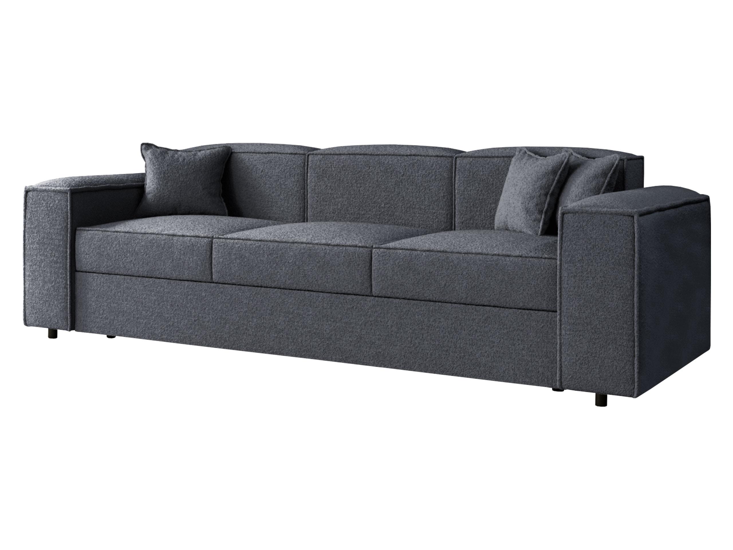 SCHLAFSOFA Santos Boucle - Dunkelgrau/Schwarz, Holzwerkstoff/Kunststoff (252/79/88cm) - MIRJAN24