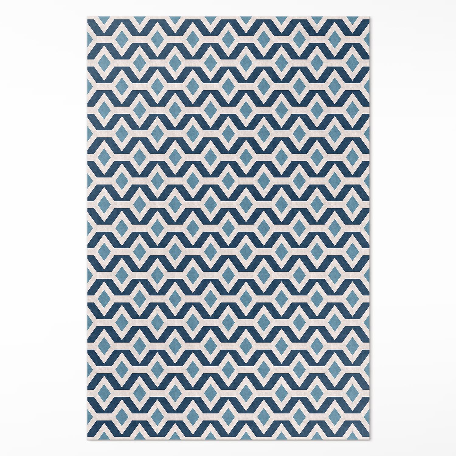 TEPPICH 120x180 cm Geometrisches Muster eines Musters - Hellblau, Kunststoff (120/180cm) - Wallfluent